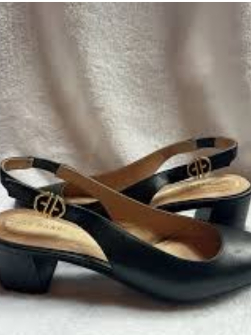 Cole Haan Go-To Black Leather Slingback Pumps